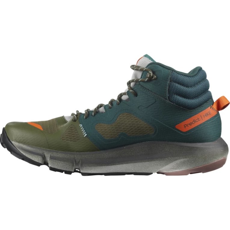 Botas Montaña Salomon Predict Hike Mid GTX Hombre Verdes Verde Oliva | MX GEOQ457